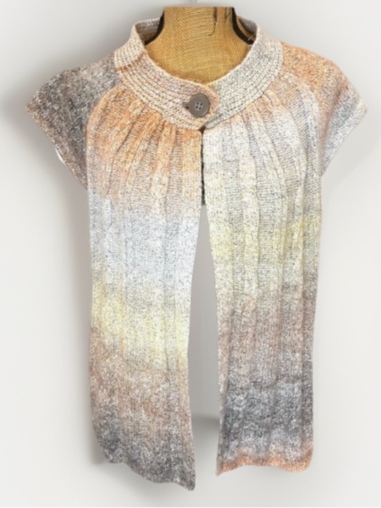 Westbound Sweaters - Westbound Petites Open Front Knit Cardigan Sweater Multicolor Ombre Size XLP